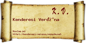 Kenderesi Veréna névjegykártya